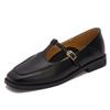 Zapatos Mary Jane Cuadrados Retro Franceses para Mujer, Nuevos Zapatos Planos de Correa Única de Boca Baja para Primavera y Verano para Ir al Trabajo