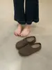 Sapatos Birkenstock de Lã com Solado Grosso, Sapatos Meia-Calça de Uma Perna, Sapatos Femininos, Sapatilhas Baotou Outono e Inverno 2025, Sapatos Birkenstock