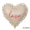 Globos de Papel de Aluminio con Forma de Corazón y Encaje Ondulado de Nuevo Estilo Transfronterizos Decoración para Confesión del Día de San Valentín Arreglo para Fiesta de Cumpleaños
