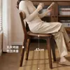 Silla de Comedor de Madera Maciza, Taburete Estilo Antiguo, Silla de Escritorio, Silla para Mesa de Comedor del Hogar, Silla Moderna Simple con Respaldo Negro, Silla de Comedor
