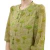 Camiseta de Moda Verano 2025 Nueva Cuello Redondo Versátil Estilosa Estampado de Abanico para Dropshipping Transmisión en Vivo