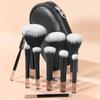 Cross-border 10 mini pincel de maquiagem conjunto haste curta punho transparente portátil pincel solto blush escova sombra dos olhos