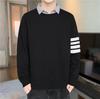 Suéter de Dos Piezas Falso Ge Hua Otoño Hombre Nueva Marca de Moda Primavera y Otoño Camiseta de Manga Larga para Hombre Camisa Casual con Cuello Camiseta Base