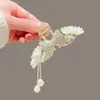 Presilha de Cabelo de Liga Completa de Diamante Laço Pérola para Mostrar Volume do Cabelo Franja Presilha de Cabelo de Alto Padrão Presilha de Tubarão Acessórios de Cabelo Atacado