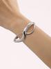 Pulsera Snap de Color Dorado Verdadero 18K Chapada en PVD para Mujer, Diseño de Curva en Forma de 8 Estilo Europeo y Americano Nuevo, Superficie Brillante