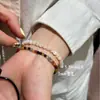 Estilo Minimalista de Férias de Verão na Costa Branca Pérola Natural Turmalina Pulseiras Empilháveis Série Pedras Naturais para Mulheres