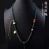 Cuerda de Thangka Tejida a Mano Zaqilam Colgante de Jade Cadena Marca Buda Tailandés Hebilla de Liberación Rápida de Acero de Titanio Ajustable