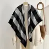 Bufanda de lana coreana estilo australiano para mujer, otoño e invierno, prenda exterior de cachemira de alta gama, bufanda triangular, calentador de cuello, chal grande de cuadros