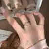 Anillo vintage de oreja de trigo tejido a mano para mujer, diseño de nicho ins, anillo de cierre retro versátil para apilar