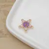 Nuevo Estilo Goteo de Aceite Flor de Múltiples Pétalos de Agujero Único Centro para Manualidades Accesorios de Joyería Colgantes Pequeños Materiales para Colgantes de Aretes Venta al por Mayor