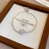 Pulseira de Zircônia Quadrada Oval Gota d'Água Colorida Pulseira de Moda de Luxo Leve Joia de Mão Simples de Nicho Atacado