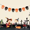 Decoración de Fiesta de Halloween al por Mayor Flor de Tela No Tejida Calabaza Murciélago Calavera Telaraña Colgante de Bandera