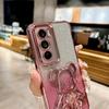 Adecuado para Realme 13Pro Funda de Teléfono Móvil con Brillo Arena Movediza Oso Violento Realmec67 Cubierta Protectora Anticaídas Realme V15