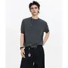 Camiseta de Punto de Manga Corta para Hombre con Cuello Henley y Diseño de Botones Diagonales, Estilo Old Money, Seda de Hielo, Verano, Fábrica Transfronteriza Venta al por Mayor