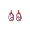 Brincos de contraste de cor oval com agulha de prata, retrô, alto senso, brincos simples, nicho, personalidade, moda, brincos de moda, atacado