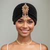 Amazon transfronterizo primavera nuevo colgante de borla para frente de alta gama retro color sólido moda temperamento cúrcuma sombrero étnico