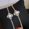 Acessórios DIY Prata de Lei S925 Micro-Incustado Totalmente Diamante Pérola Base de Pulseira, Base de Prata para Pulseira Exquisita e Estilosa 7-8mm