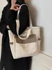 Bolsa de Lona Popular Transfronteriza Gran Capacidad 2024 Nueva Versátil para Mujer Bolso Cruzado Texturizado para Hombro Ropa de Trabajo Bolsa de Mano