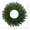 Corona de pino artificial de venta exclusiva transfronteriza, corona de decoración de árbol de Navidad hecha a mano, decoración de ventana de hotel