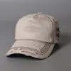 Boné de Beisebol Retro Desgastado Masculino Tendência Bordado Outdoor Casual Aba Curva Chapéu para Todas as Estações