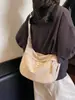 Bolsa de Lona Casual de Gran Capacidad para Mujer 2026 Nueva Ligera con Correa Ancha Cruzada para Deporte, Viaje, Hombro Único, Bolsa tipo Dumpling