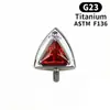 F136 Aleación de Titanio Oreja de Gato Brillante Diablito con Rosca Interna Stud para Labio Stud para Cartílago de la Oreja Joyería de Piercing de Titanio G23 Personalizada Cabeza