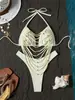 Trajes de baño de dos piezas estilo europeo y americano para mujer al por mayor, trajes de baño sexys con diseño hueco, nuevo conjunto de bikini de dos piezas de comercio exterior transfronterizo