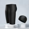 Traje de baño para hombre imitación piel de tiburón set gorro de natación competición pantalones de cinco puntos traje de baño impermeable traje de baño de secado rápido venta al por mayor