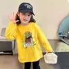 Camiseta de manga larga de algodón puro estilo coreano para niñas, nueva colección de otoño 2026, camiseta básica divertida para niñas, top casual, estilo ins