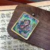 Hotong Nepal Xizang Thangka Puro Pintado à Mão Deus Branco da Riqueza Núcleo do Cartão 4*5