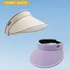 Chapéu de Sol Feminino 2024 Novo Chapéu de Sol Resistente a UV de Topo Aberto Verão Chapéu de Sol para o Rosto
