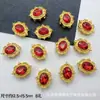 Nueva Caja Mágica Redonda con Lazo de Corazón de Diamante Dorado Ocho Agujeros Separadores de Cuentas Pulsera de Cuentas DIY Collar Joyería