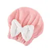 Gorro para Secar el Cabello con Lazo, Gorro de Ducha Espeso de Coral Fleece, Turbante Absorbente de Secado Rápido, Linda Toalla para Secar el Cabello para Mujeres