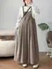 Moda Otoño 2026 Overol Holgado Recto para Mujer, Pantalones Falda de Pierna Ancha Versátiles Casuales Vintage