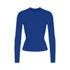 Camiseta de Manga Comprida Camiseta Feminina de Manga Comprida Modeladora de Corpo Gola Redonda Justa Camada Base Feita Sob Medida