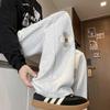 Outono Novo Masculino Casual Americano Bordado Floral Design Marca Tendência de Alta Qualidade Juventude Tamanho Grande Calça de Moletom Tendência