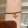Amor Lazo Pequeño Deslizante Pollito Pequeño Croix Cruz Negro Oro Pulsera Francesa Vintage Oro Tejido Pulsera de Cuerda Roja para Mujeres