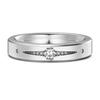 Anillo de pareja de plata esterlina S925 para hombre y mujer, diseño geométrico simple con incrustaciones de diamantes redondos, estilo Ins, sentido avanzado, anillo de pareja de plata lisa.