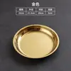 Plato plano redondo de acero inoxidable estilo coreano, plato redondo para postre para niños, plato para servir de restaurante, plato de hueso, plato hondo redondo, plato para snacks