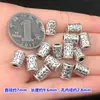 Cuentas Cilíndricas Puras de Plata S999 con Forma de Corazón Vintage Cuentas Espaciadoras de Agujero Grande Joyería de Cristal Fabricación de Pulseras Collares Accesorios Hechos a Mano DIY