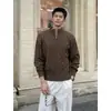 Nuevo Suéter de Punto Casual para Hombre Talla Grande, Estilo Old Money, con Textura de Cable, Media Cremallera, Otoño/Invierno 2026