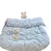 Conjunto de cuatro piezas de hilo suave y esponjoso tipo nube, Clase A, apto para bebés, conjunto de tres piezas para dormitorio de estudiante, sábana de dormir sin estampado estilo caricatura