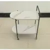 Mesa de centro carrinho móvel mesa lateral de sofá de sala de estar pequena mesa redonda mesa lateral pequena prateleira de mesa estilo nórdico carrinho de jantar