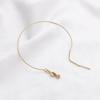 Collar universal de oro de 14 quilates con retención de color, pulsera ajustable, cadena plana tipo O para clavícula, cadena fina, cadena de joyería de perlas de cristal.
