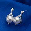 Estilo Europeo y Americano Original Joyería de Plata Forma de Gota Perla Pendientes Sencillos y Elegantes para Mujer Estilo Minimalista de Nicho