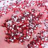 P26 rojo claro vidrio taladro plano redondo pedrería uña accesorios DIY funda de teléfono móvil accesorios para el cabello de muñeca taladro de copa