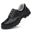 Zapatos de Seguridad para Hombre con Puntera de Acero y Suela de Acero, Antimpacto, Antipenetración, Suela de Goma, Antideslizantes, Zapatos de Trabajo Cómodos, Zapatos de Cuero de Corte Bajo