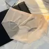 Calcinha de seda de amoreira 7A transparente antibacteriana no entrepernas de seda gelo para mulheres, cintura média, hipoalergênica, sensação de pele nua, cueca fio dental com formato de bumbum de pêssego 3D