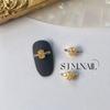 Nova Manicure Gaotin Joia de Zircônia Amor Estilo Japonês Anel de Suporte de Luxo Leve Cor Dourada Real Conservação Decoração Oval Gota d'Água