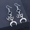 Aretes Asimétricos de Aleación Croheart Estilo Bohemio Transfronterizo Vintage Sol Luna Piedra Lunar